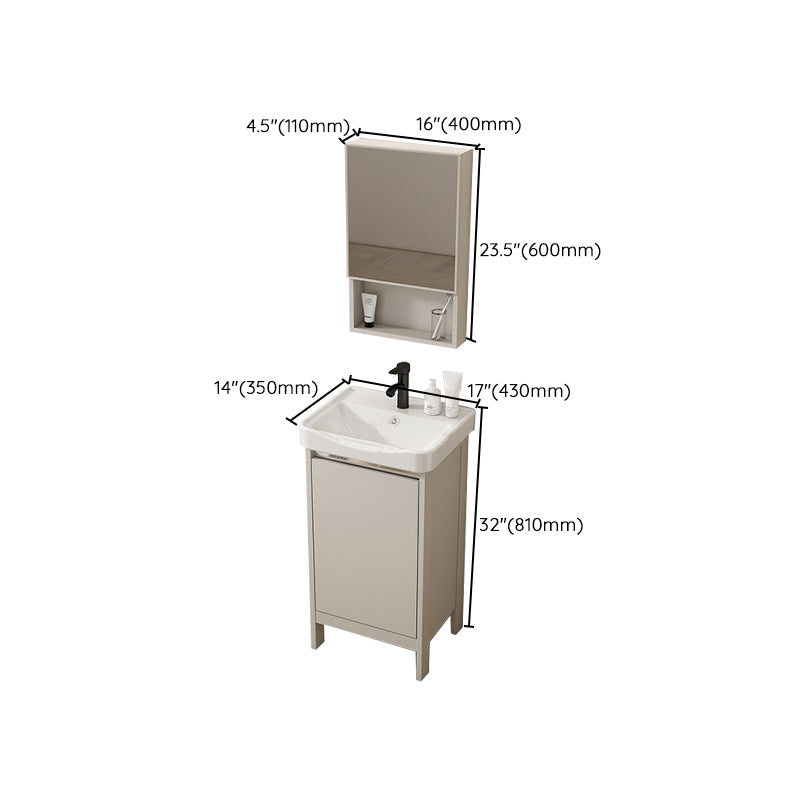 Rectangular Freestanding Bathroom Vanity Modern Gray Single-Sink Vanity Set Clearhalo 'Bathroom Remodel & Bathroom Fixtures' 'Bathroom Vanities' 'bathroom_vanities' 'Home Improvement' 'home_improvement' 'home_improvement_bathroom_vanities' 7784684