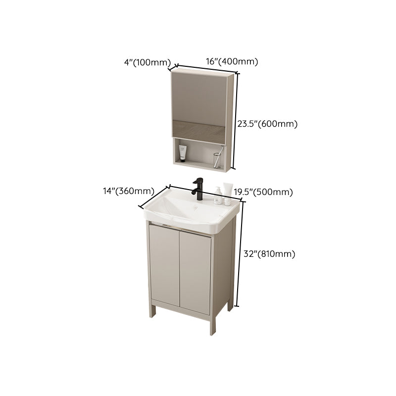 Rectangular Freestanding Bathroom Vanity Modern Gray Single-Sink Vanity Set Clearhalo 'Bathroom Remodel & Bathroom Fixtures' 'Bathroom Vanities' 'bathroom_vanities' 'Home Improvement' 'home_improvement' 'home_improvement_bathroom_vanities' 7784685