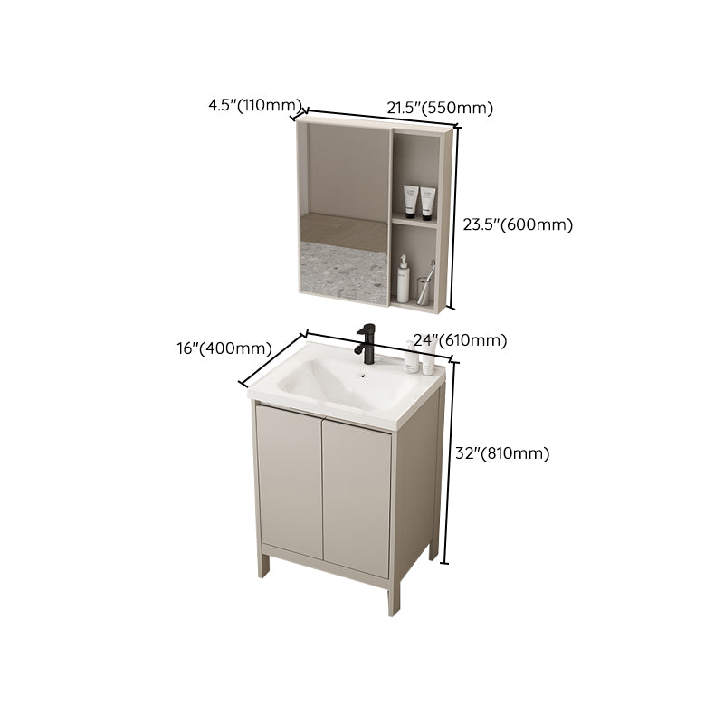 Rectangular Freestanding Bathroom Vanity Modern Gray Single-Sink Vanity Set Clearhalo 'Bathroom Remodel & Bathroom Fixtures' 'Bathroom Vanities' 'bathroom_vanities' 'Home Improvement' 'home_improvement' 'home_improvement_bathroom_vanities' 7784686