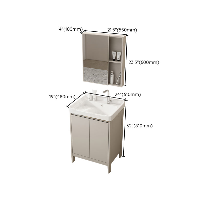 Rectangular Freestanding Bathroom Vanity Modern Gray Single-Sink Vanity Set Clearhalo 'Bathroom Remodel & Bathroom Fixtures' 'Bathroom Vanities' 'bathroom_vanities' 'Home Improvement' 'home_improvement' 'home_improvement_bathroom_vanities' 7784691