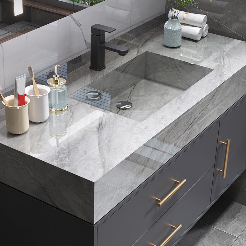 Modern Wall Mount Bathroom Sink Vanity with Faucet Mirror Sink Clearhalo 'Bathroom Remodel & Bathroom Fixtures' 'Bathroom Vanities' 'bathroom_vanities' 'Home Improvement' 'home_improvement' 'home_improvement_bathroom_vanities' 7800224