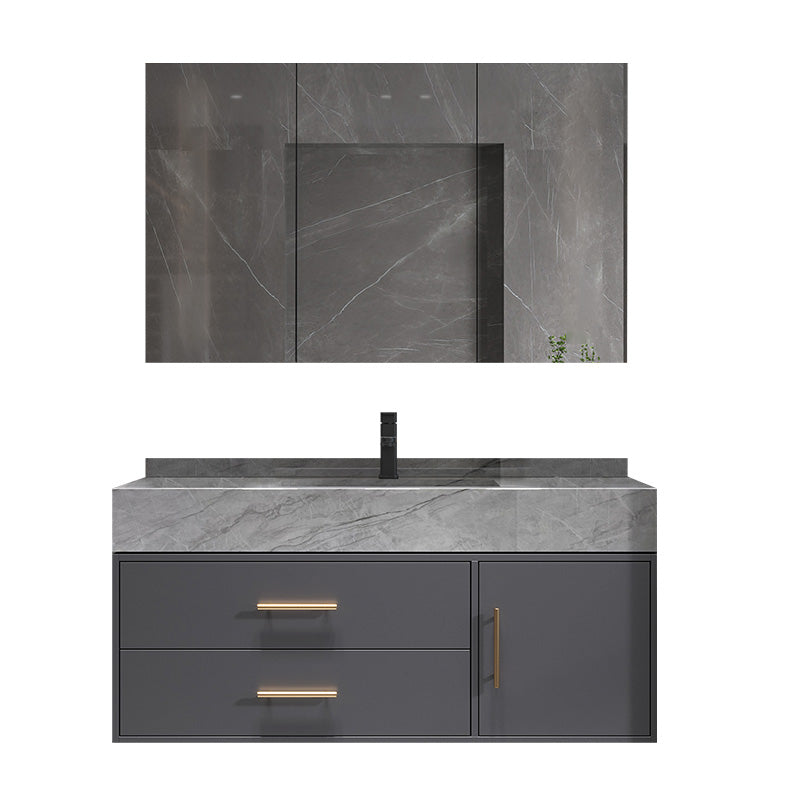 Modern Wall Mount Bathroom Sink Vanity with Faucet Mirror Sink Clearhalo 'Bathroom Remodel & Bathroom Fixtures' 'Bathroom Vanities' 'bathroom_vanities' 'Home Improvement' 'home_improvement' 'home_improvement_bathroom_vanities' 7800226