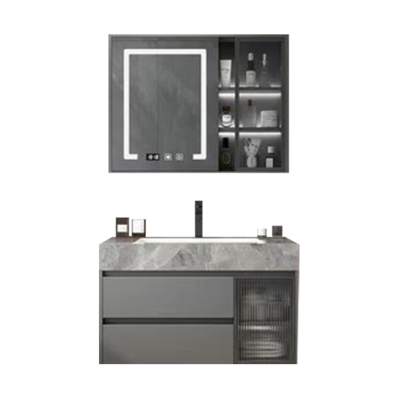 Wall Mount Mirror Included Bathroom Vanity Set with Faucet Sink Vanity & Faucet & Smart Medicine Cabinet Clearhalo 'Bathroom Remodel & Bathroom Fixtures' 'Bathroom Vanities' 'bathroom_vanities' 'Home Improvement' 'home_improvement' 'home_improvement_bathroom_vanities' 7800280