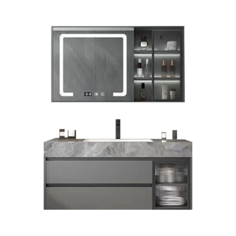 Wall Mount Mirror Included Bathroom Vanity Set with Faucet Sink Vanity & Faucet & Smart Medicine Cabinet Clearhalo 'Bathroom Remodel & Bathroom Fixtures' 'Bathroom Vanities' 'bathroom_vanities' 'Home Improvement' 'home_improvement' 'home_improvement_bathroom_vanities' 7800282