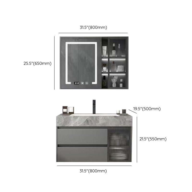 Wall Mount Mirror Included Bathroom Vanity Set with Faucet Sink Clearhalo 'Bathroom Remodel & Bathroom Fixtures' 'Bathroom Vanities' 'bathroom_vanities' 'Home Improvement' 'home_improvement' 'home_improvement_bathroom_vanities' 7800295