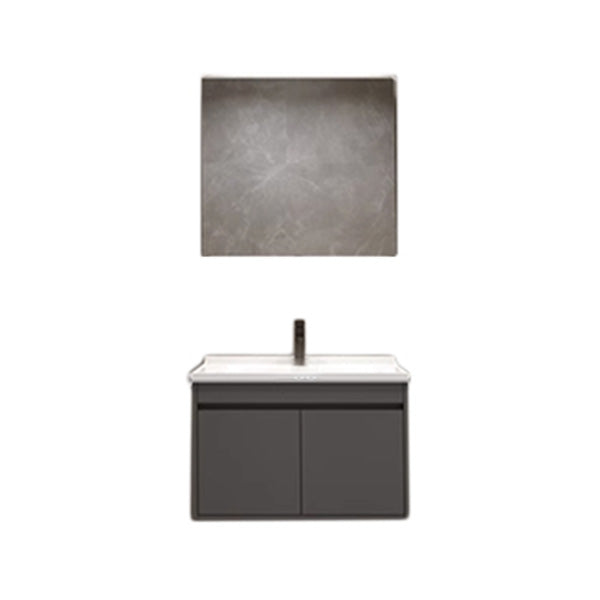 Wall Mount Modern Bathroom Vanity Set with Faucet Mirror Sink Vanity & Faucet & Mirror Cabinet 24"L x 20"W x 20"H Clearhalo 'Bathroom Remodel & Bathroom Fixtures' 'Bathroom Vanities' 'bathroom_vanities' 'Home Improvement' 'home_improvement' 'home_improvement_bathroom_vanities' 7800337