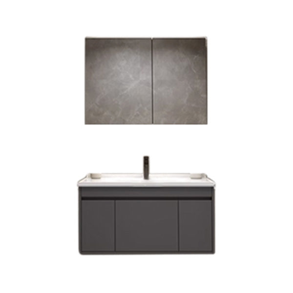 Wall Mount Modern Bathroom Vanity Set with Faucet Mirror Sink Vanity & Faucet & Mirror Cabinet 31.5"L x 20"W x 20"H Clearhalo 'Bathroom Remodel & Bathroom Fixtures' 'Bathroom Vanities' 'bathroom_vanities' 'Home Improvement' 'home_improvement' 'home_improvement_bathroom_vanities' 7800341