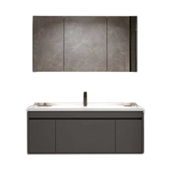 Wall Mount Modern Bathroom Vanity Set with Faucet Mirror Sink Vanity & Faucet & Mirror Cabinet 47"L x 20"W x 20"H Clearhalo 'Bathroom Remodel & Bathroom Fixtures' 'Bathroom Vanities' 'bathroom_vanities' 'Home Improvement' 'home_improvement' 'home_improvement_bathroom_vanities' 7800348