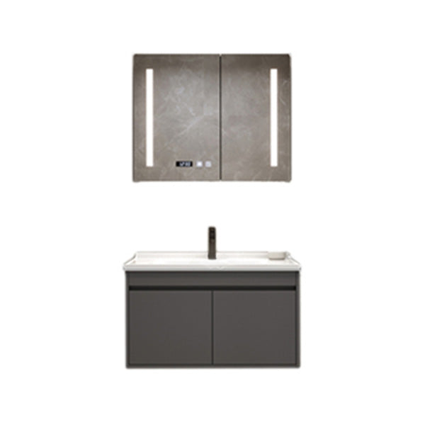 Wall Mount Modern Bathroom Vanity Set with Faucet Mirror Sink Vanity & Faucet & Smart Medicine Cabinet 28"L x 20"W x 20"H Clearhalo 'Bathroom Remodel & Bathroom Fixtures' 'Bathroom Vanities' 'bathroom_vanities' 'Home Improvement' 'home_improvement' 'home_improvement_bathroom_vanities' 7800352