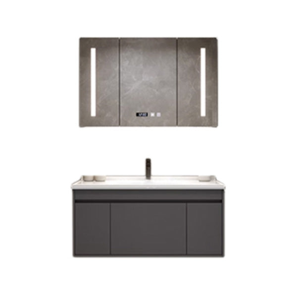 Wall Mount Modern Bathroom Vanity Set with Faucet Mirror Sink Vanity & Faucet & Smart Medicine Cabinet 35"L x 20"W x 20"H Clearhalo 'Bathroom Remodel & Bathroom Fixtures' 'Bathroom Vanities' 'bathroom_vanities' 'Home Improvement' 'home_improvement' 'home_improvement_bathroom_vanities' 7800356