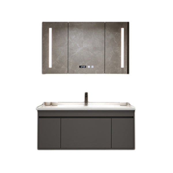 Wall Mount Modern Bathroom Vanity Set with Faucet Mirror Sink Vanity & Faucet & Smart Medicine Cabinet 39.5"L x 20"W x 20"H Clearhalo 'Bathroom Remodel & Bathroom Fixtures' 'Bathroom Vanities' 'bathroom_vanities' 'Home Improvement' 'home_improvement' 'home_improvement_bathroom_vanities' 7800357