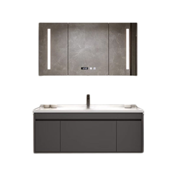 Wall Mount Modern Bathroom Vanity Set with Faucet Mirror Sink Vanity & Faucet & Smart Medicine Cabinet 43.3"L x 19.7"W x 19.7"H Clearhalo 'Bathroom Remodel & Bathroom Fixtures' 'Bathroom Vanities' 'bathroom_vanities' 'Home Improvement' 'home_improvement' 'home_improvement_bathroom_vanities' 7800358