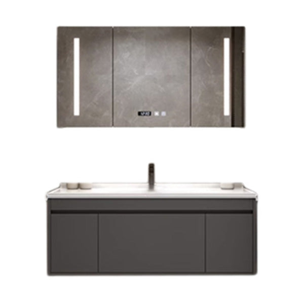 Wall Mount Modern Bathroom Vanity Set with Faucet Mirror Sink Vanity & Faucet & Smart Medicine Cabinet 47"L x 20"W x 20"H Clearhalo 'Bathroom Remodel & Bathroom Fixtures' 'Bathroom Vanities' 'bathroom_vanities' 'Home Improvement' 'home_improvement' 'home_improvement_bathroom_vanities' 7800359