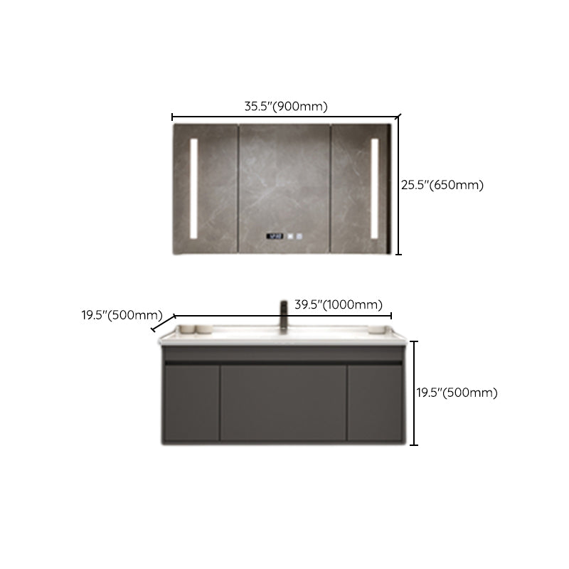 Wall Mount Modern Bathroom Vanity Set with Faucet Mirror Sink Clearhalo 'Bathroom Remodel & Bathroom Fixtures' 'Bathroom Vanities' 'bathroom_vanities' 'Home Improvement' 'home_improvement' 'home_improvement_bathroom_vanities' 7800362