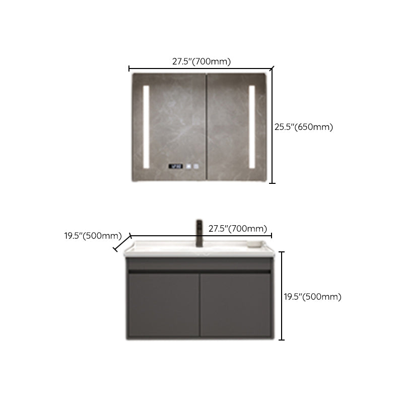 Wall Mount Modern Bathroom Vanity Set with Faucet Mirror Sink Clearhalo 'Bathroom Remodel & Bathroom Fixtures' 'Bathroom Vanities' 'bathroom_vanities' 'Home Improvement' 'home_improvement' 'home_improvement_bathroom_vanities' 7800365