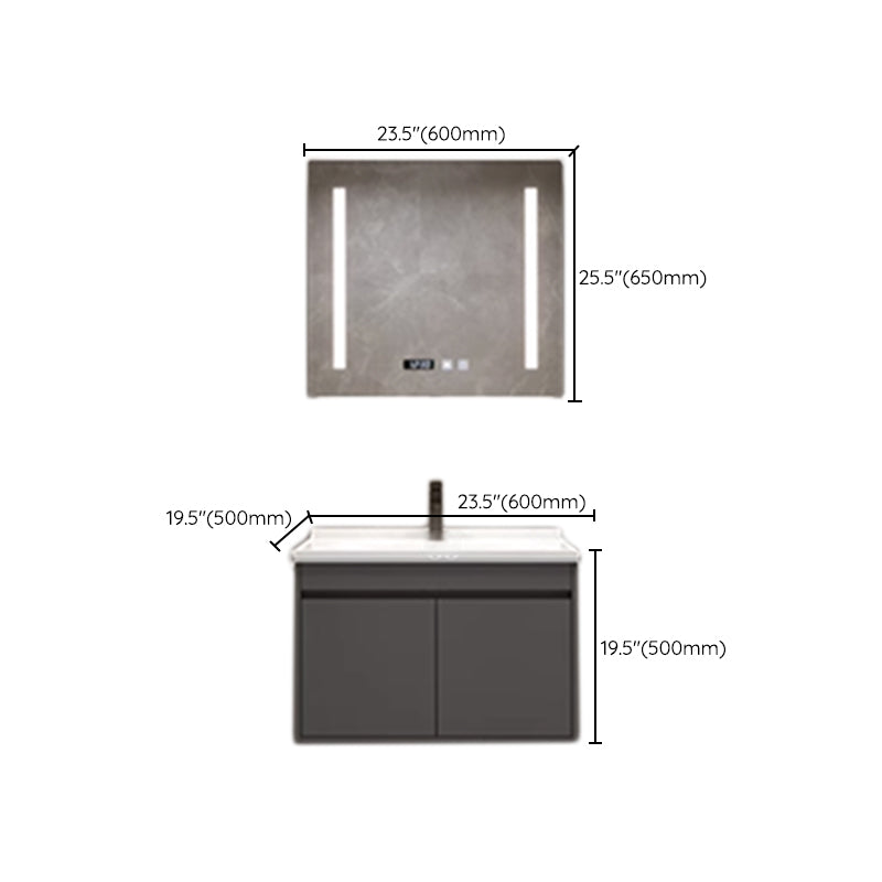 Wall Mount Modern Bathroom Vanity Set with Faucet Mirror Sink Clearhalo 'Bathroom Remodel & Bathroom Fixtures' 'Bathroom Vanities' 'bathroom_vanities' 'Home Improvement' 'home_improvement' 'home_improvement_bathroom_vanities' 7800366