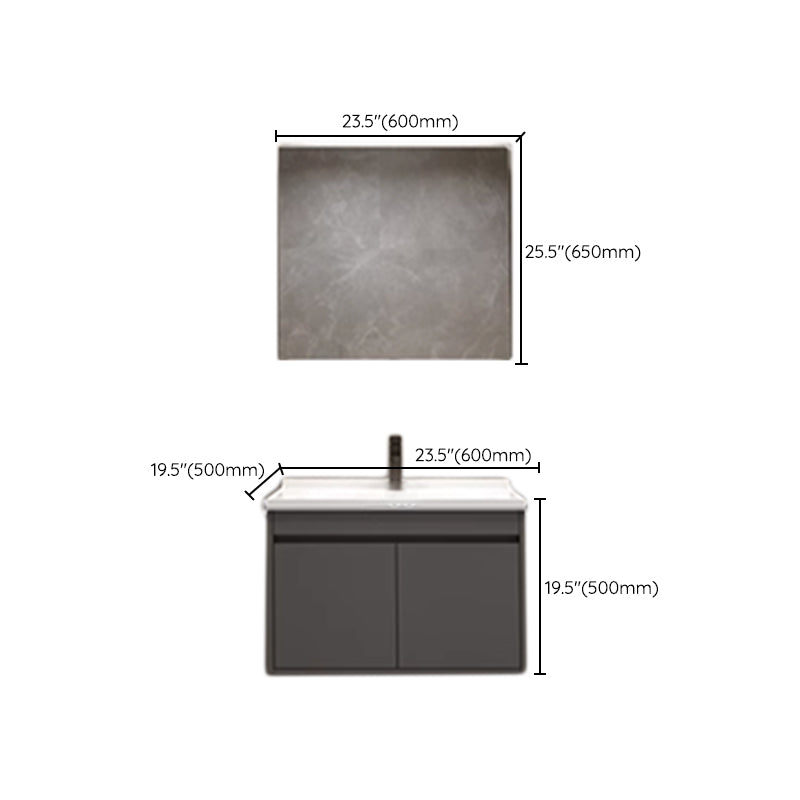 Wall Mount Modern Bathroom Vanity Set with Faucet Mirror Sink Clearhalo 'Bathroom Remodel & Bathroom Fixtures' 'Bathroom Vanities' 'bathroom_vanities' 'Home Improvement' 'home_improvement' 'home_improvement_bathroom_vanities' 7800373