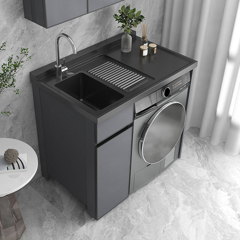 Modern Freestanding Sink Included Bathroom Sink Vanity with Faucet Vanity & Faucet Left Clearhalo 'Bathroom Remodel & Bathroom Fixtures' 'Bathroom Vanities' 'bathroom_vanities' 'Home Improvement' 'home_improvement' 'home_improvement_bathroom_vanities' 7800514