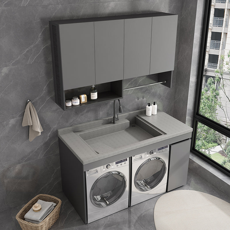 Faucet Included Freestanding Modern Bathroom Sink Vanity with Sink Vanity & Faucet 63"L x 28"W x 41"H Right Clearhalo 'Bathroom Remodel & Bathroom Fixtures' 'Bathroom Vanities' 'bathroom_vanities' 'Home Improvement' 'home_improvement' 'home_improvement_bathroom_vanities' 7801905