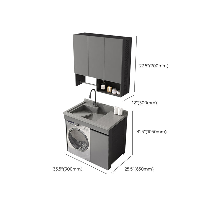 Faucet Included Freestanding Modern Bathroom Sink Vanity with Sink Clearhalo 'Bathroom Remodel & Bathroom Fixtures' 'Bathroom Vanities' 'bathroom_vanities' 'Home Improvement' 'home_improvement' 'home_improvement_bathroom_vanities' 7801931