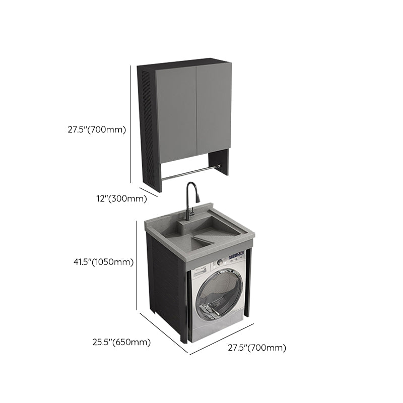 Faucet Included Freestanding Modern Bathroom Sink Vanity with Sink Clearhalo 'Bathroom Remodel & Bathroom Fixtures' 'Bathroom Vanities' 'bathroom_vanities' 'Home Improvement' 'home_improvement' 'home_improvement_bathroom_vanities' 7801938