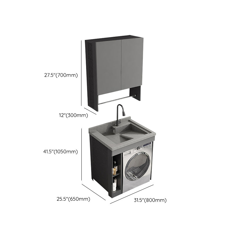 Faucet Included Freestanding Modern Bathroom Sink Vanity with Sink Clearhalo 'Bathroom Remodel & Bathroom Fixtures' 'Bathroom Vanities' 'bathroom_vanities' 'Home Improvement' 'home_improvement' 'home_improvement_bathroom_vanities' 7801939