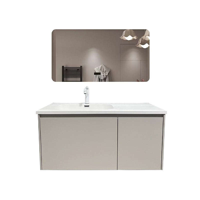Wall Mount White Bathroom Vanity Set with Faucet Mirror Sink Vanity & Faucet & Smart Mirror Clearhalo 'Bathroom Remodel & Bathroom Fixtures' 'Bathroom Vanities' 'bathroom_vanities' 'Home Improvement' 'home_improvement' 'home_improvement_bathroom_vanities' 7801993