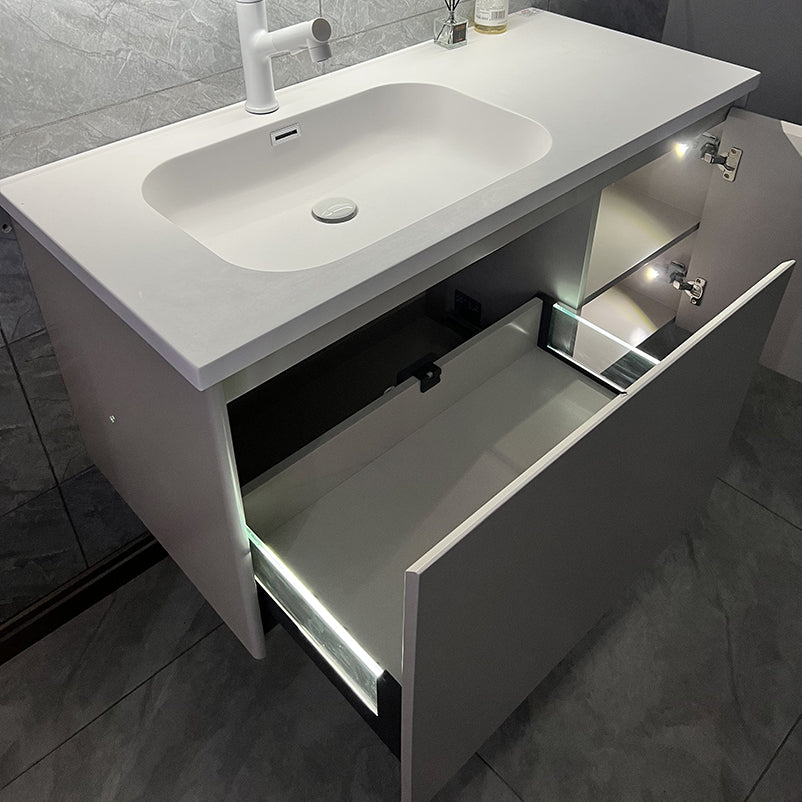 Wall Mount White Bathroom Vanity Set with Faucet Mirror Sink Clearhalo 'Bathroom Remodel & Bathroom Fixtures' 'Bathroom Vanities' 'bathroom_vanities' 'Home Improvement' 'home_improvement' 'home_improvement_bathroom_vanities' 7801996