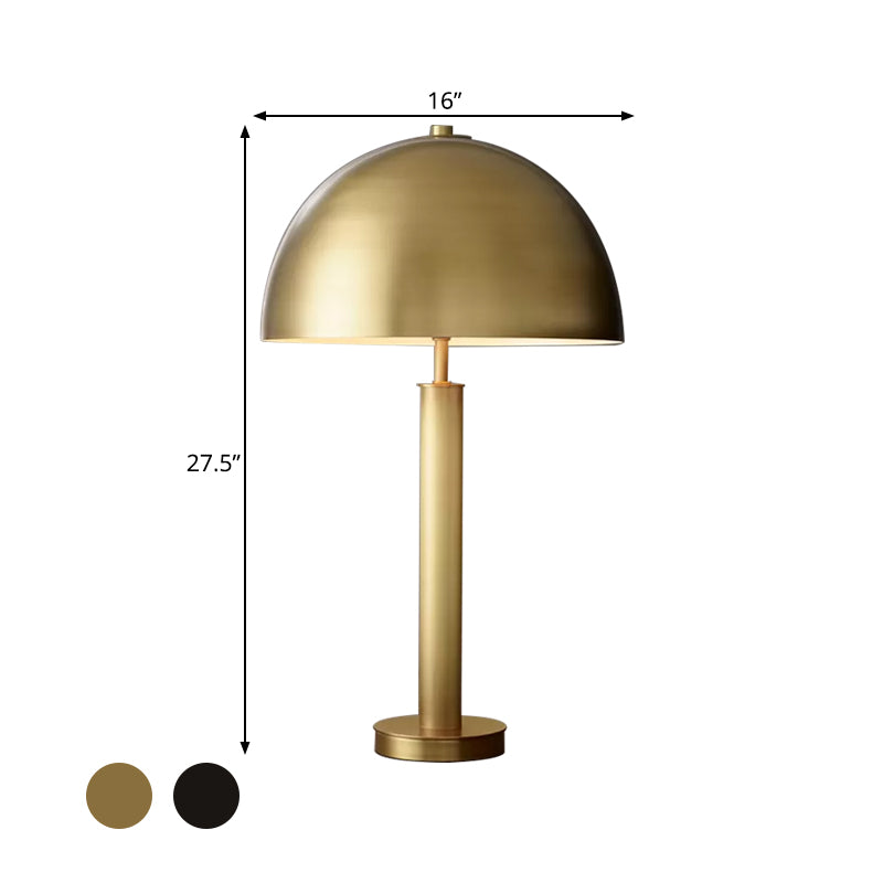 Metallic Semicircle Night Table Light Minimalist 1-Light Nightstand Lamp in Black/Gold for Bedside Clearhalo 'Lamps' 'Table Lamps' Lighting' 780584