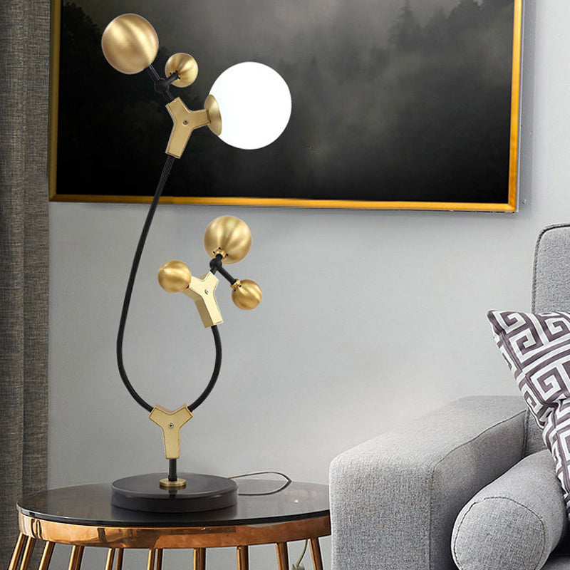 Post Modern Molecule Table Light Metallic Living Room Creative LED Nightstand Lamp in Black and Gold Gold Clearhalo 'Lamps' 'Table Lamps' Lighting' 780866