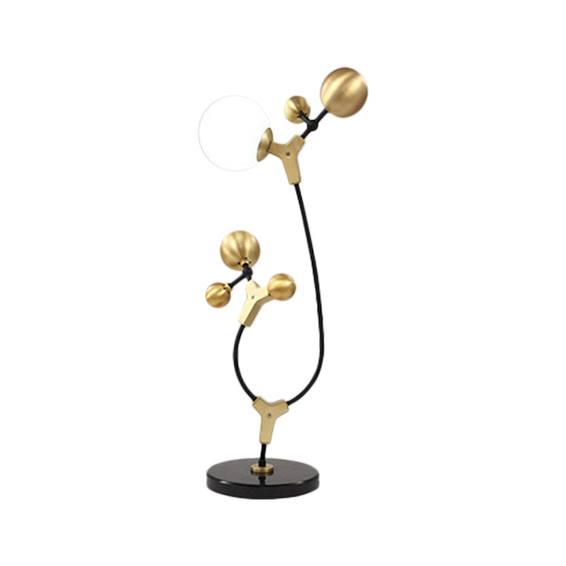 Post Modern Molecule Table Light Metallic Living Room Creative LED Nightstand Lamp in Black and Gold Clearhalo 'Lamps' 'Table Lamps' Lighting' 780868