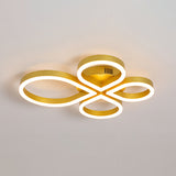 Gold/Coffee Flower Flush Mount Lighting Simple LED Acrylic Flush Ceiling Lamp Fixture in Warm/White Light, 18"/21.5" Wide Clearhalo 'Ceiling Lights' 'Close To Ceiling Lights' 'Close to ceiling' 'Flush mount' Lighting' 780938