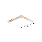 Modern Squared Flushmount Lighting Metal LED Bedroom Flush Mounted Lamp in White, 16"/19.5"/23.5" Width Clearhalo 'Ceiling Lights' 'Close To Ceiling Lights' 'Close to ceiling' 'Flush mount' Lighting' 780962