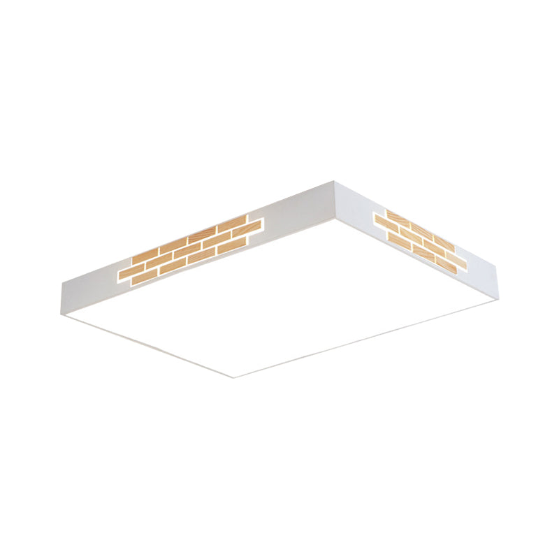 Metallic Rectangular Flush Mount Fixture Modernism 23.5"/31.5" Long LED White Flush Ceiling Light for Living Room Clearhalo 'Ceiling Lights' 'Close To Ceiling Lights' 'Close to ceiling' 'Flush mount' Lighting' 780967