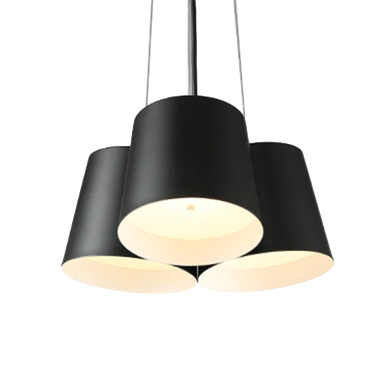 Modern Drum Pendant Chandelier Metal 3/7-Light Bedroom LED Hanging Ceiling Lamp in Black Clearhalo 'Ceiling Lights' 'Modern Pendants' 'Modern' 'Pendant Lights' 'Pendants' Lighting' 780992