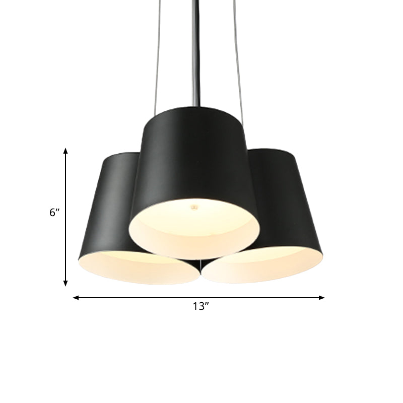 Modern Drum Pendant Chandelier Metal 3/7-Light Bedroom LED Hanging Ceiling Lamp in Black Clearhalo 'Ceiling Lights' 'Modern Pendants' 'Modern' 'Pendant Lights' 'Pendants' Lighting' 780993