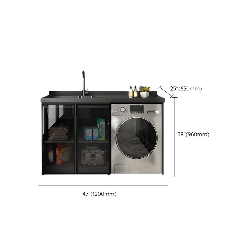 Freestanding Faucet Included Modern Bathroom Sink Vanity with Sink Clearhalo 'Bathroom Remodel & Bathroom Fixtures' 'Bathroom Vanities' 'bathroom_vanities' 'Home Improvement' 'home_improvement' 'home_improvement_bathroom_vanities' 7810071