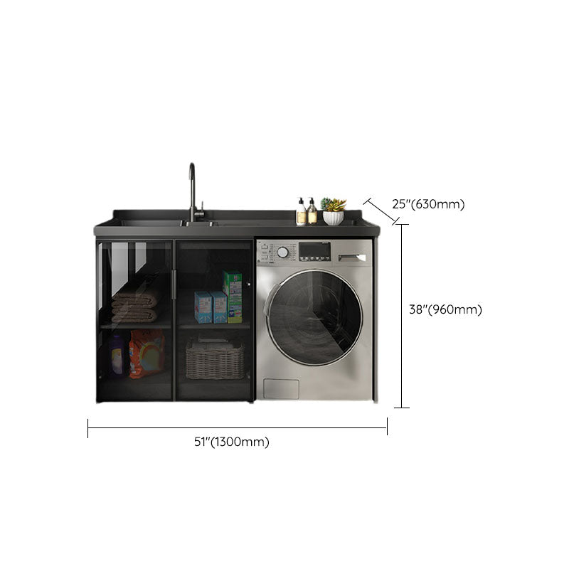 Freestanding Faucet Included Modern Bathroom Sink Vanity with Sink Clearhalo 'Bathroom Remodel & Bathroom Fixtures' 'Bathroom Vanities' 'bathroom_vanities' 'Home Improvement' 'home_improvement' 'home_improvement_bathroom_vanities' 7810072