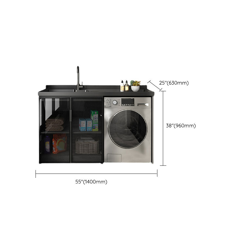 Freestanding Faucet Included Modern Bathroom Sink Vanity with Sink Clearhalo 'Bathroom Remodel & Bathroom Fixtures' 'Bathroom Vanities' 'bathroom_vanities' 'Home Improvement' 'home_improvement' 'home_improvement_bathroom_vanities' 7810073