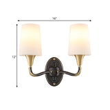 Brass Tapered Wall Mounted Lamp Traditional Frosted Glass 1/2-Light Corridor Wall Sconce Lighting Clearhalo 'Wall Lamps & Sconces' 'Wall Lights' Lighting' 781071