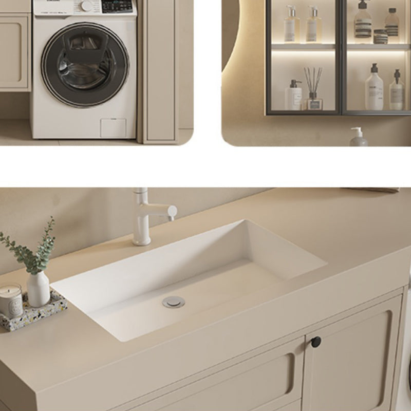 Mirror Included Freestanding Modern Bathroom Sink Vanity with Sink Clearhalo 'Bathroom Remodel & Bathroom Fixtures' 'Bathroom Vanities' 'bathroom_vanities' 'Home Improvement' 'home_improvement' 'home_improvement_bathroom_vanities' 7811534