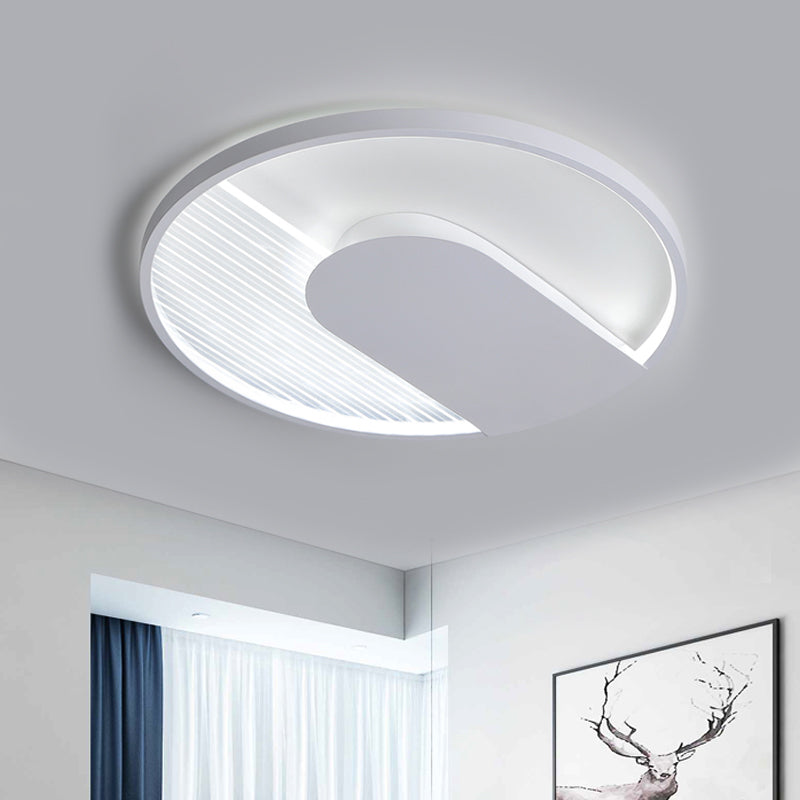 Minimalist U Shaped Flush Mount Acrylic Bedroom 18"/21.5" Wide LED Ceiling Light Fixture in Warm/White Light White Clearhalo 'Ceiling Lights' 'Close To Ceiling Lights' 'Close to ceiling' 'Flush mount' Lighting' 781265