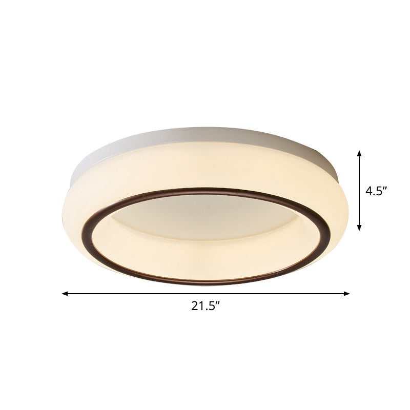 Simple Hoop Acrylic Flush Mount LED Surface Ceiling Lamp in Black and White for Bedroom Clearhalo 'Ceiling Lights' 'Close To Ceiling Lights' 'Close to ceiling' 'Flush mount' Lighting' 781290