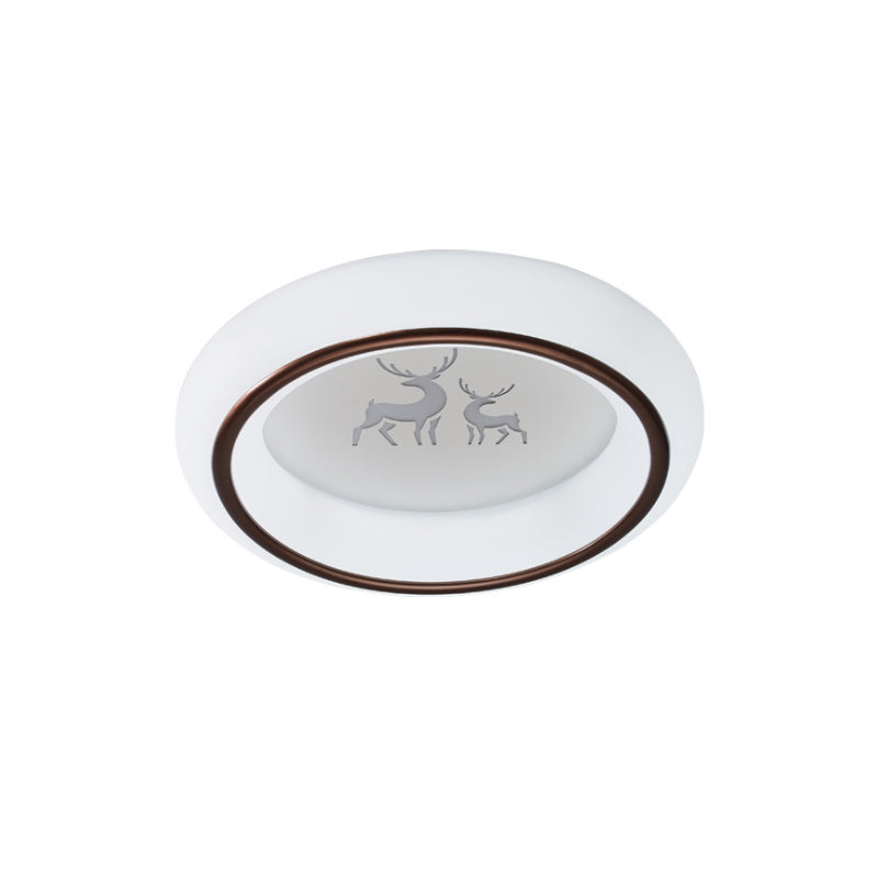 Circular Flush Mount Ceiling Light Nordic Acrylic White LED Flushmount with Elk/Star/Hot Air Balloon Pattern Clearhalo 'Ceiling Lights' 'Close To Ceiling Lights' 'Close to ceiling' 'Flush mount' Lighting' 781293