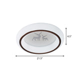 Circular Flush Mount Ceiling Light Nordic Acrylic White LED Flushmount with Elk/Star/Hot Air Balloon Pattern Clearhalo 'Ceiling Lights' 'Close To Ceiling Lights' 'Close to ceiling' 'Flush mount' Lighting' 781294