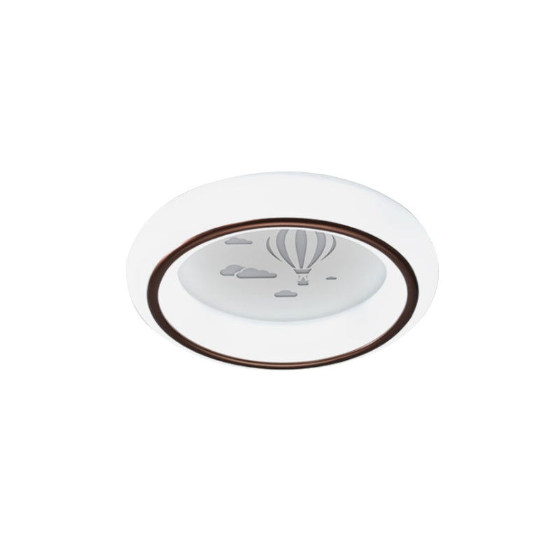 Circular Flush Mount Ceiling Light Nordic Acrylic White LED Flushmount with Elk/Star/Hot Air Balloon Pattern Clearhalo 'Ceiling Lights' 'Close To Ceiling Lights' 'Close to ceiling' 'Flush mount' Lighting' 781298