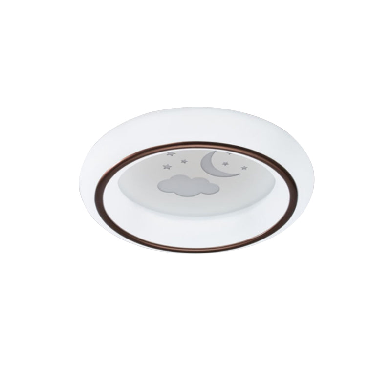 Circular Flush Mount Ceiling Light Nordic Acrylic White LED Flushmount with Elk/Star/Hot Air Balloon Pattern Clearhalo 'Ceiling Lights' 'Close To Ceiling Lights' 'Close to ceiling' 'Flush mount' Lighting' 781301