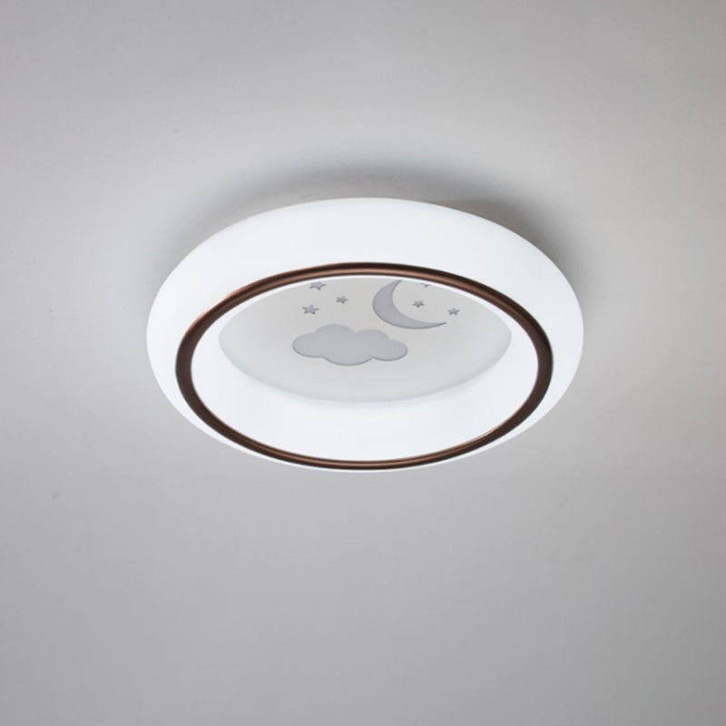 Circular Flush Mount Ceiling Light Nordic Acrylic White LED Flushmount with Elk/Star/Hot Air Balloon Pattern Clearhalo 'Ceiling Lights' 'Close To Ceiling Lights' 'Close to ceiling' 'Flush mount' Lighting' 781302