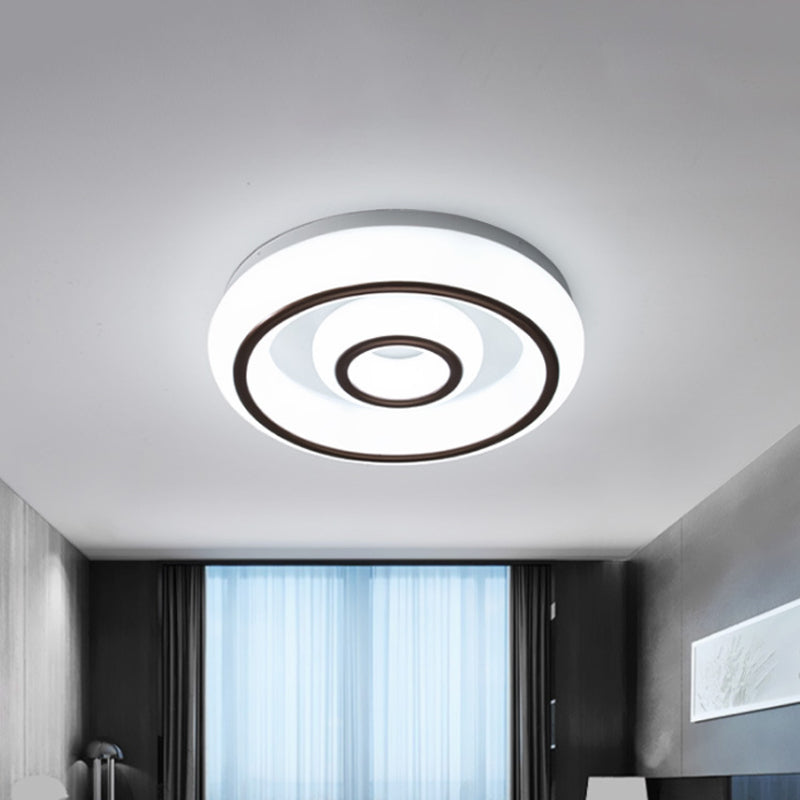 Dual Circle Acrylic Flush Mounted Light Modern Black and White LED Ceiling Lamp in 3 Color Light White Clearhalo 'Ceiling Lights' 'Close To Ceiling Lights' 'Close to ceiling' 'Flush mount' Lighting' 781315