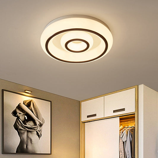 Dual Circle Acrylic Flush Mounted Light Modern Black and White LED Ceiling Lamp in 3 Color Light Clearhalo 'Ceiling Lights' 'Close To Ceiling Lights' 'Close to ceiling' 'Flush mount' Lighting' 781316